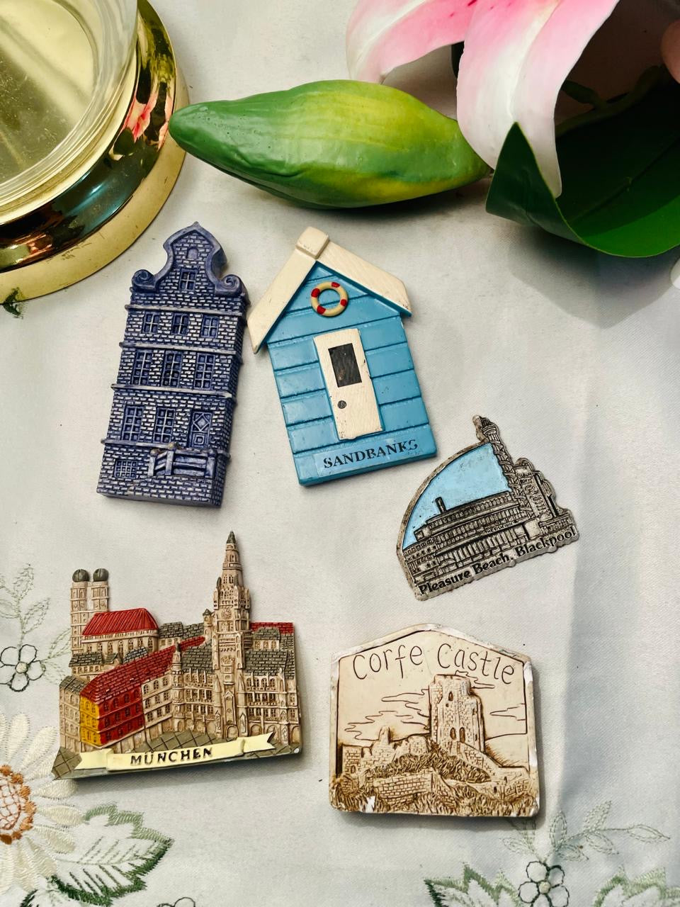 House Travel Landmark Magnet Pieces Set of 5