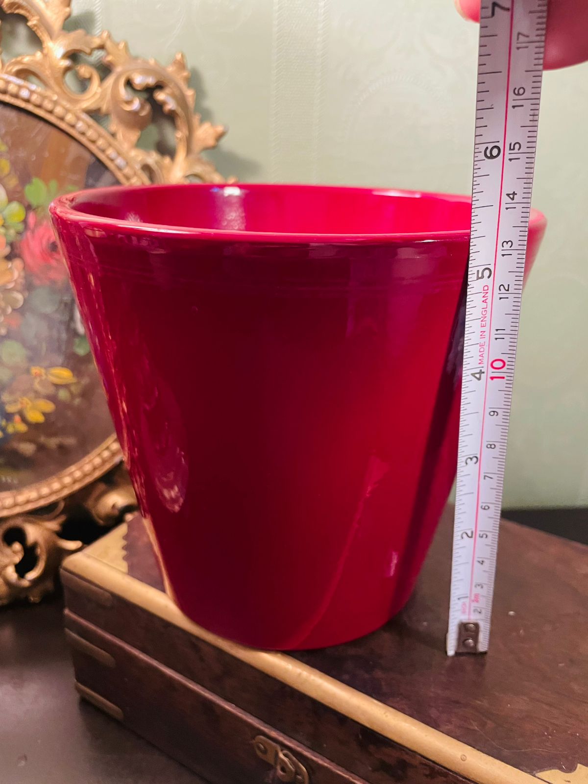 Glossy Red Ceramic Plant Pot 5 Inch Home Decor Planter