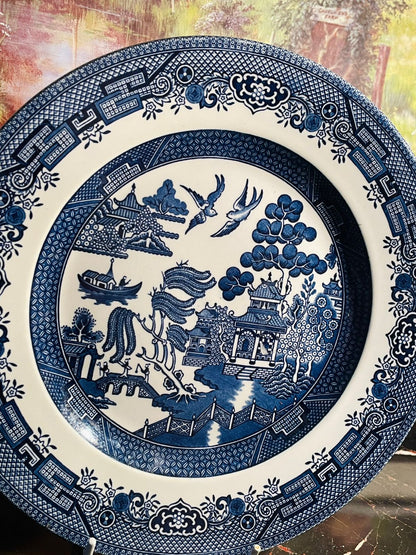 Vintage Large Churchill England Blue Willow decor Plate