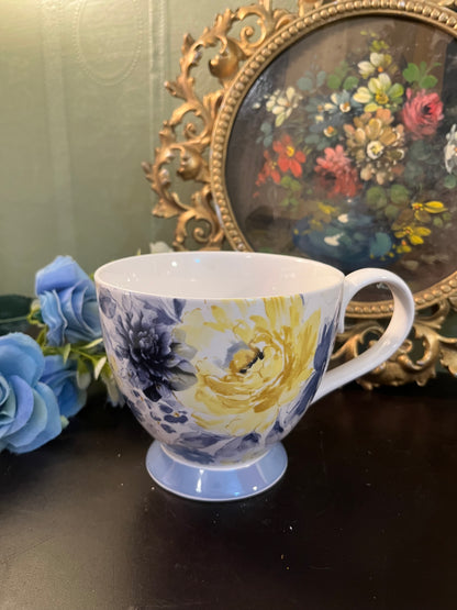 Sainsbury’s Yellow & Blue Floral Footed Mug