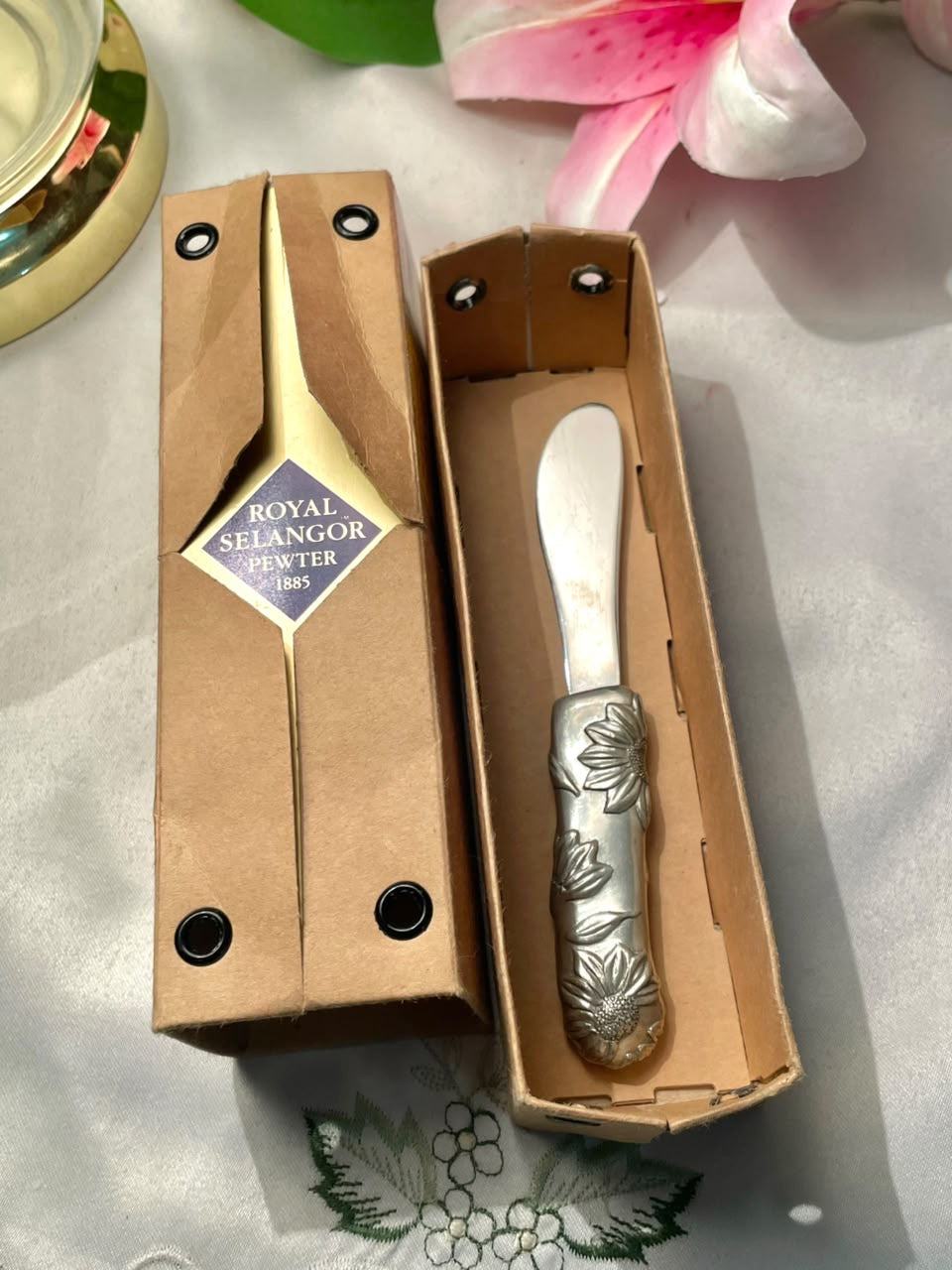 Royal Selangor Pewter Floral Butter Spreader Approx. 13 cm
