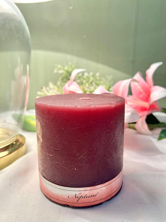 Neptune Blyton Mahogany Pillar Scented Candle 10x10cm