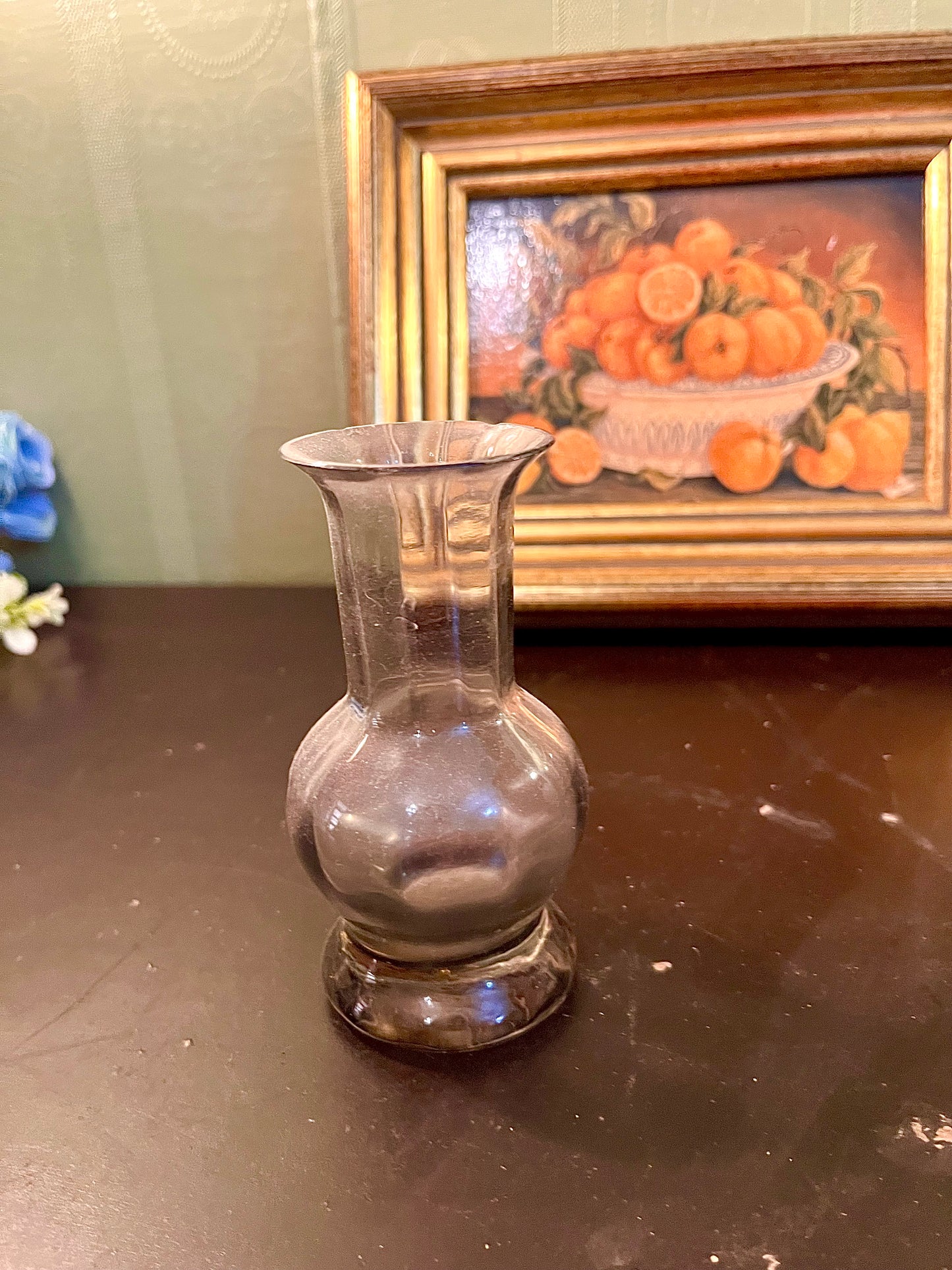 Small Clear Glass Bud Vase – Fluted Rim Decorative Flower Vase