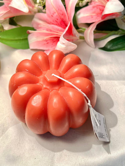 Vintage Red Sculptural Pillar Candle Approx. 9 cm