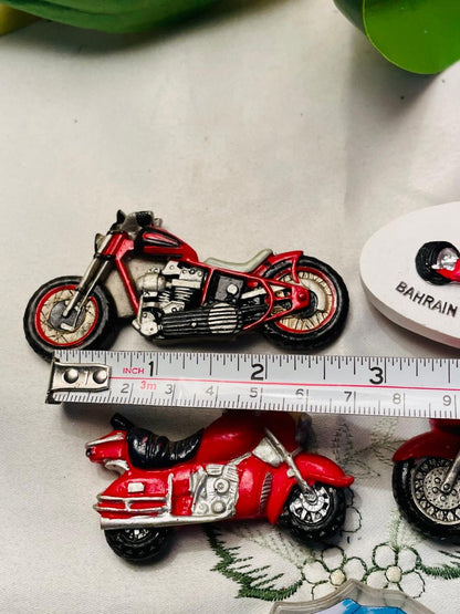 Fridge Magnet 5-Piece Motorcycle & Travel Souvenir Decor Set