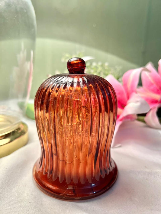 IKEA STRÅLA Amber Ribbed LED Decorative Light 13cm
