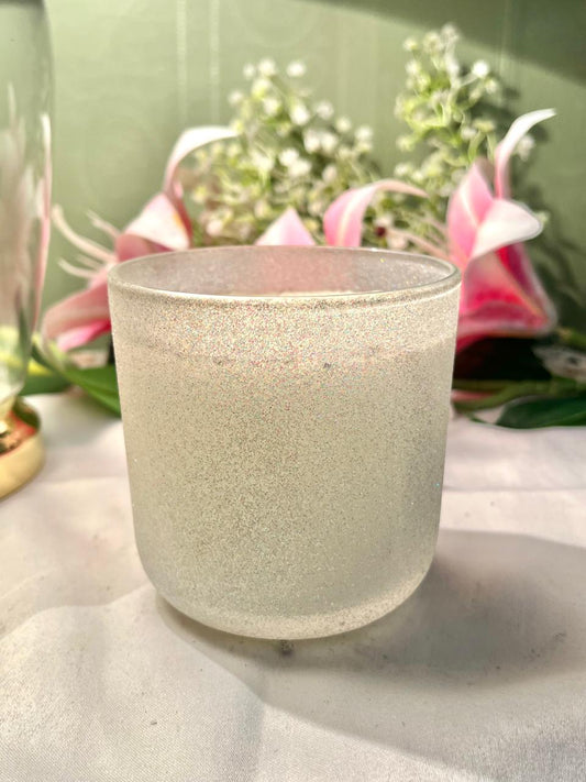 Vintage Frosted Crystal Candle Holder Approx. 11 cm