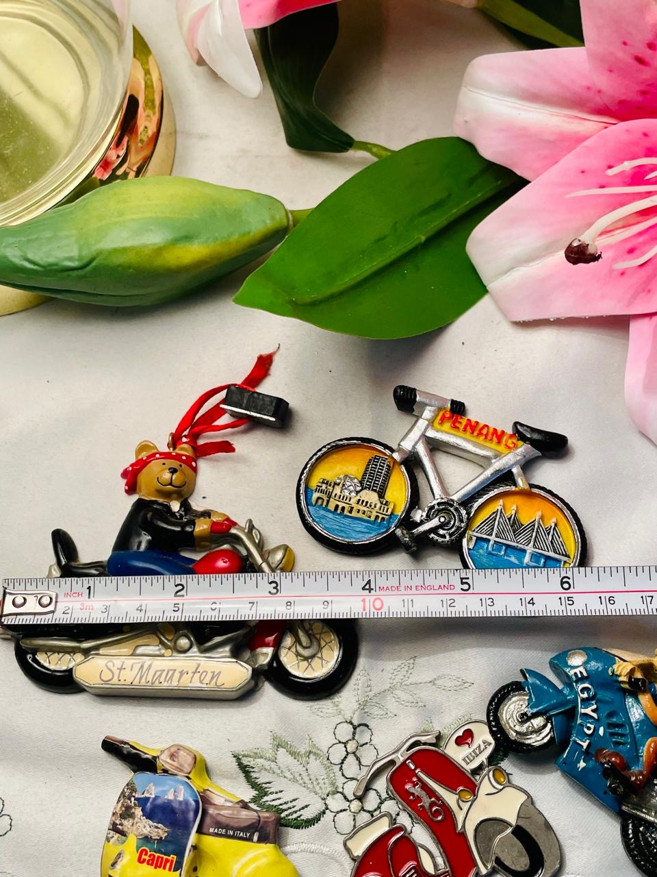 Fridge Magnet 5-Piece Motorcycle & Bicycle Travel Souvenir Decor Set