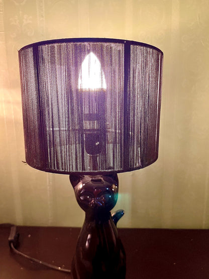 Black Cat Ceramic Table Lamp 16 Inch