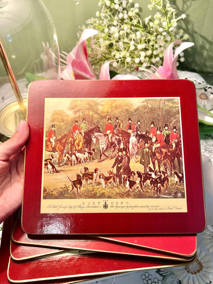 Vintage Bury Hunt Red Placemats 6-Piece Set 24 cm