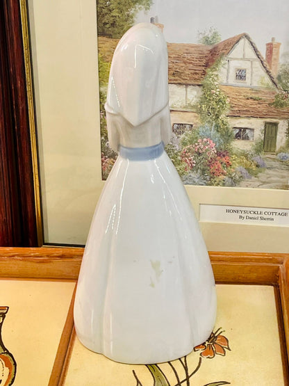 Vintage Spanish Porcelain Girl Figurine – Blue Sash | Miguel Requena