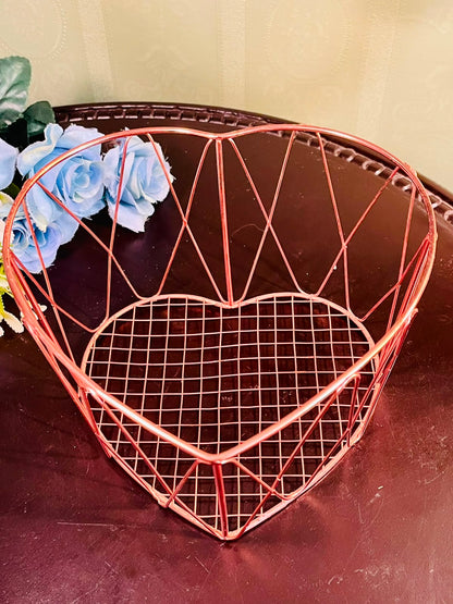 Rose Gold Metal Fruit Basket – Geometric Wire Storage Basket