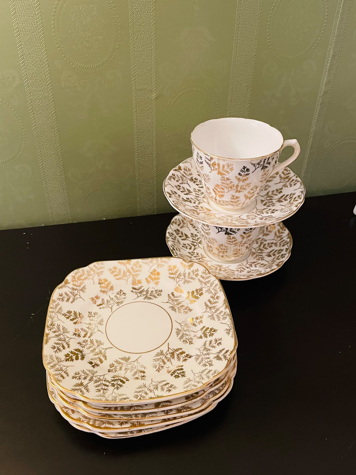 Royal Doulton Gold Floral Tea Set – Cups, Saucers & Plates