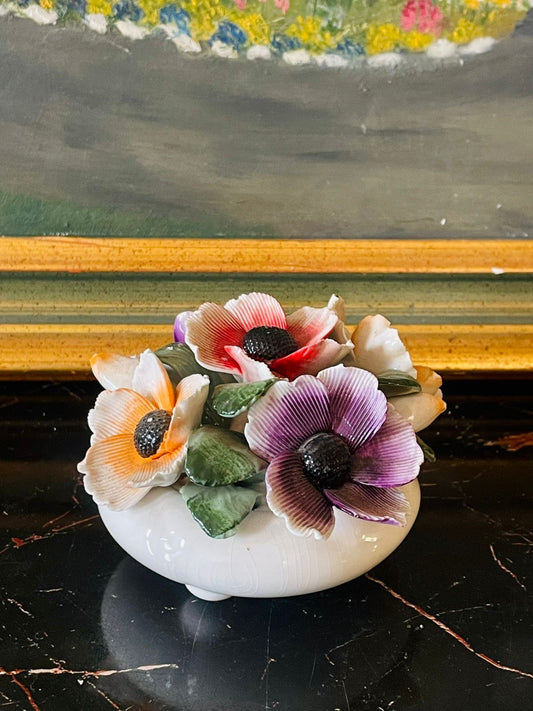 vintage decor, bone china, royal park england, staffordshire pottery, floral arrangement, collectible flowers, english cottage style, home decor pakistan, sunset kitchen shop, ceramic decoration, multicolor flowers, tabletop decor