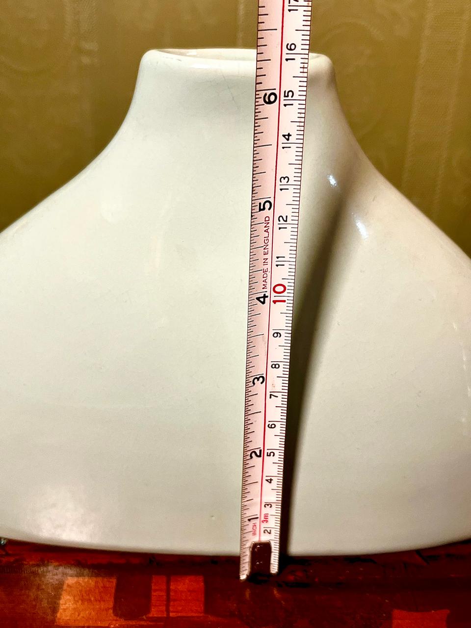 Modern White Sculptural Ceramic Vase | Minimalist Decorative Vase | 8 Inch