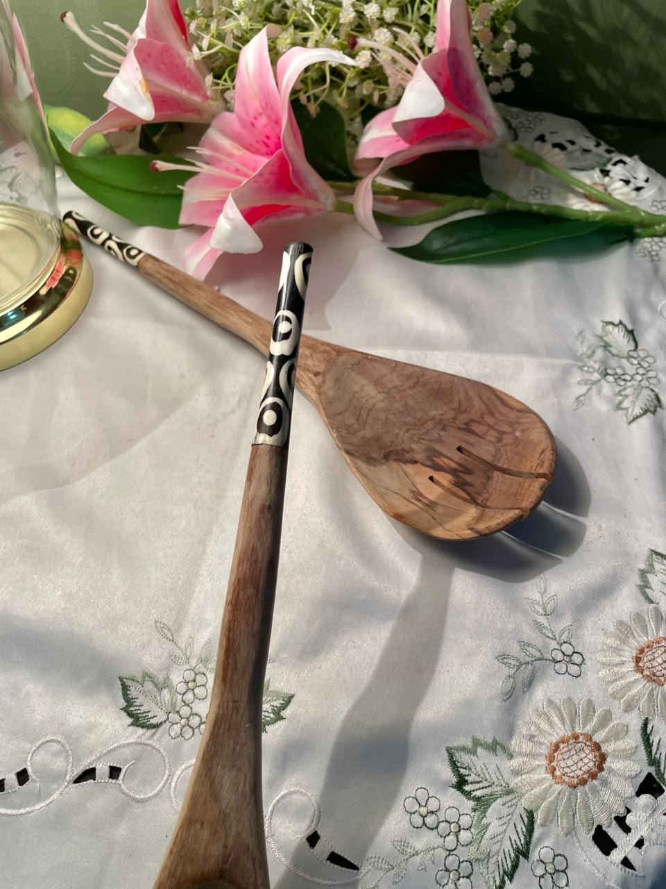 Wooden Serving Spoon Set 2 Pieces 14 Inch
