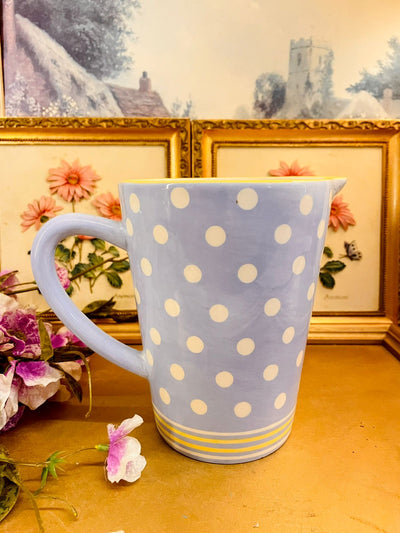Blue Polka Dot Ceramic Large Jug