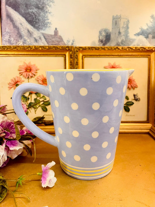 Blue Polka Dot Ceramic Large Jug