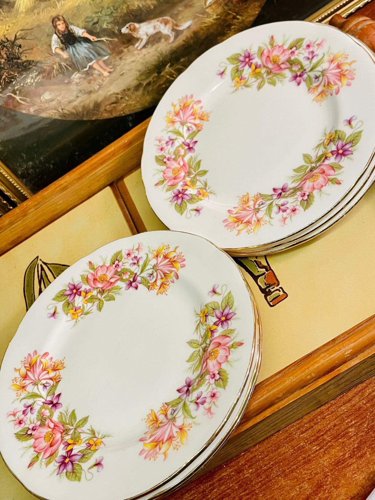 Colclough Floral Fine Bone China Quarter Plates – Set of 6