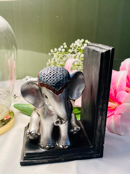 Silver Elephant Decorative Bookend 18 cm