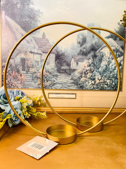Modern Gold Ring Candle Holder Stand