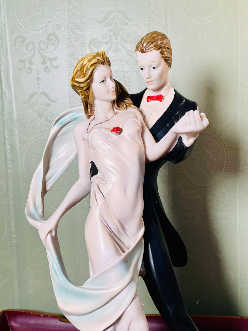 Vintage Elegant Dancing Couple Figurine 14 Inch