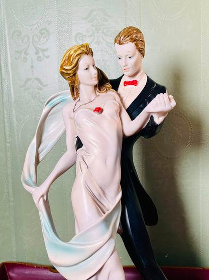 Vintage Elegant Dancing Couple Figurine 14 Inch