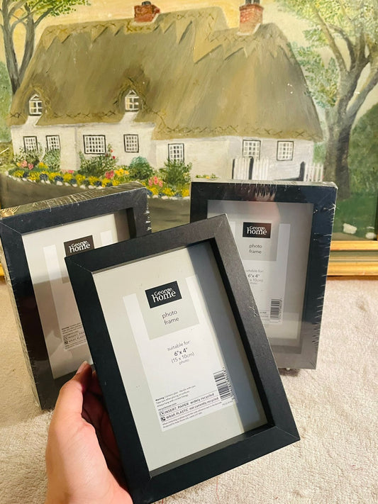 Set of 3 George Home black photo frames for wall and tabletop display