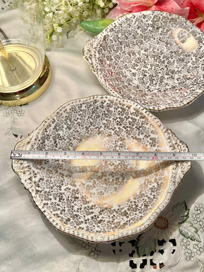 VINTAGE CROWN REGENT BONE CHINA ''GOLD GILT LEAF CHINTZ English Bone China  Serving Plater  – 10 Inch, ( Each)