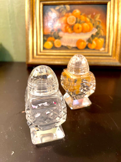 Vintage Cut Glass Salt & Pepper Shaker Set 4 Inch – Set of 2