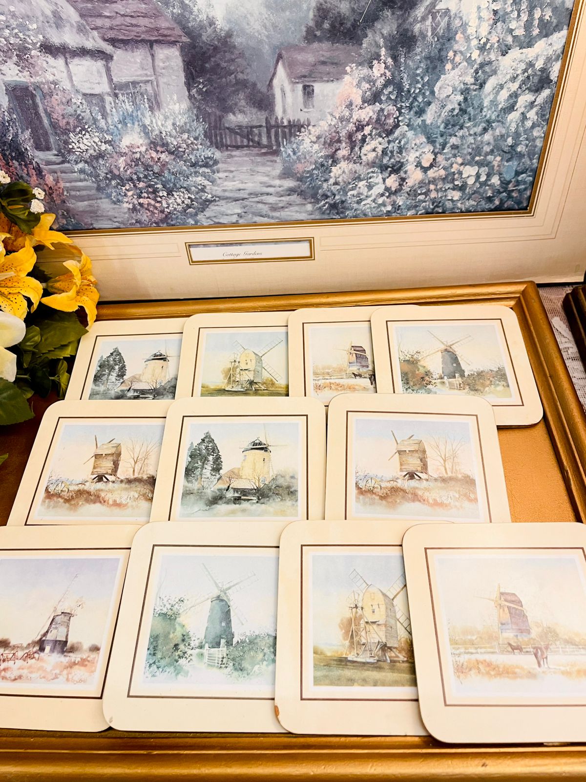 5.5 inches Vintage Windmill Coasters & Placemats Set of 11
