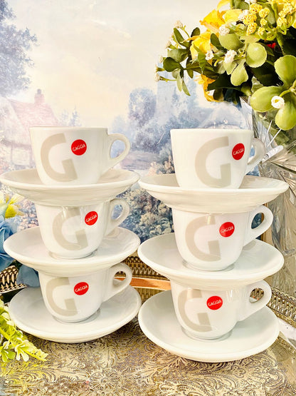 Gaggia Espresso 6 Cup Set – Vintage Café Style Porcelain