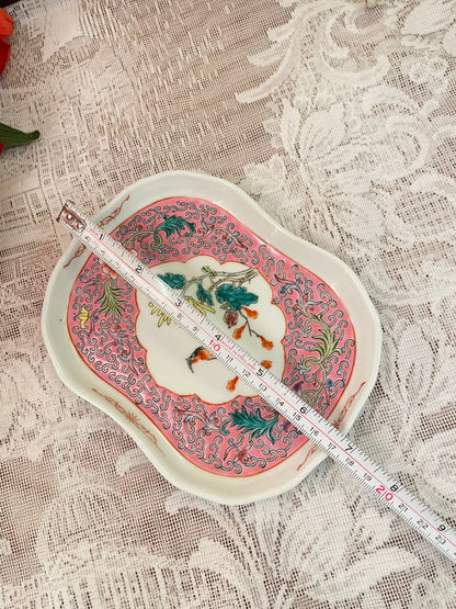 Pink Chinoiserie Bird Decorative Plate 6.5 inch