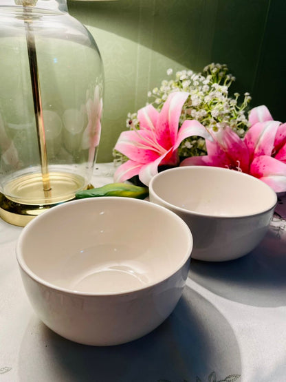 Habitat Longitude White Stoneware Bowl (Each) – Approx. 5.5 Inch