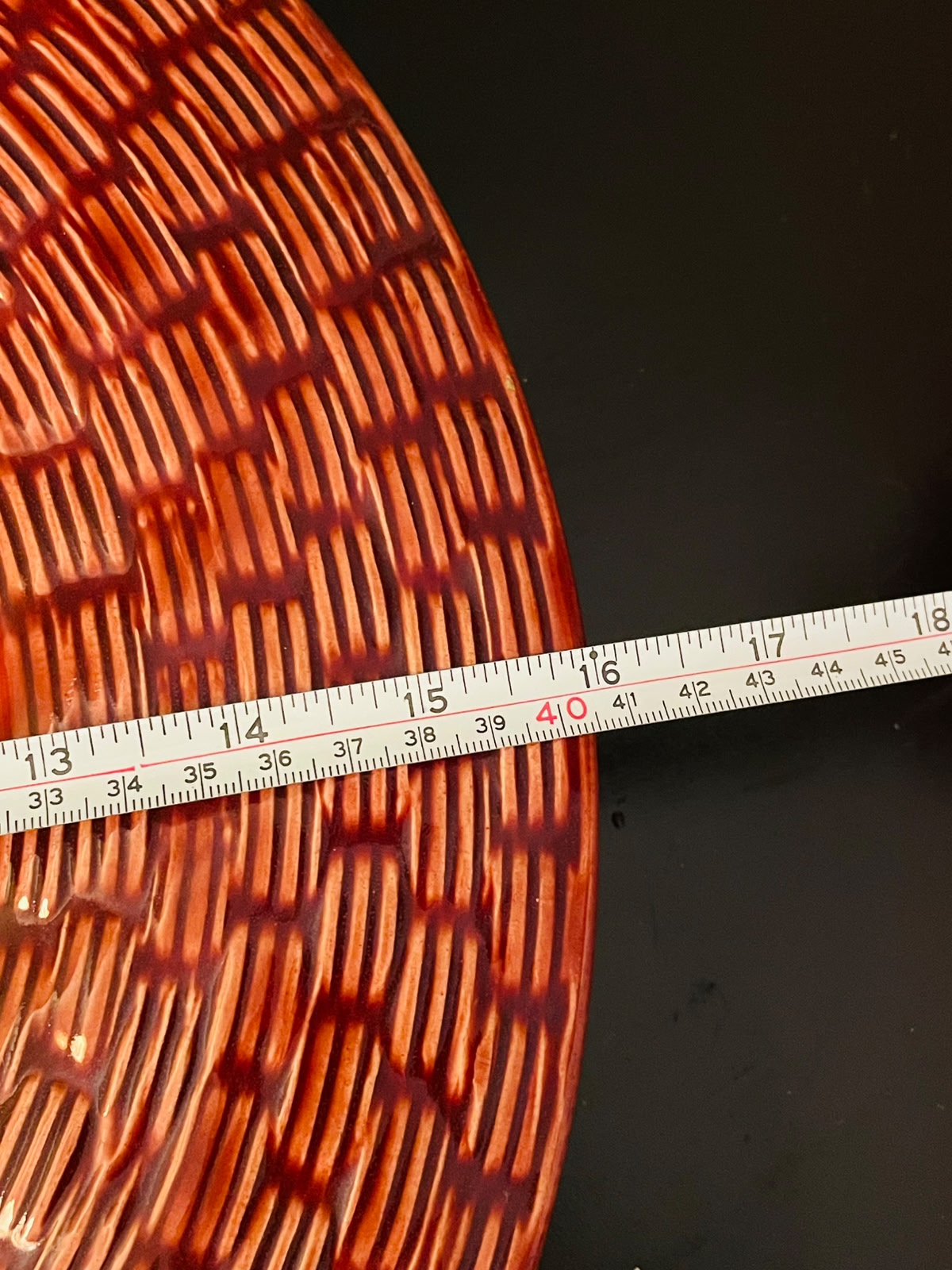 Pier Italy Red Woven Ceramic Serving Bowl 16 Inch