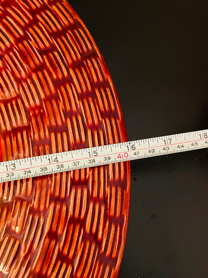 Pier Italy Red Woven Ceramic Serving Bowl 16 Inch