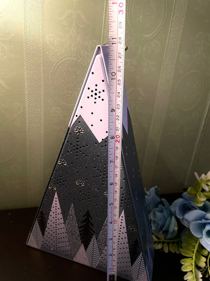 Metal Christmas Tree Lantern Light Up Decoration – 11 Inch