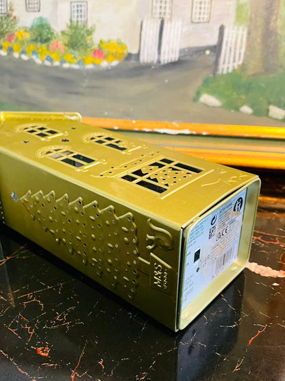 Gold Metal House Lantern Jar – Christmas Light-Up Cookie jar (22cm)