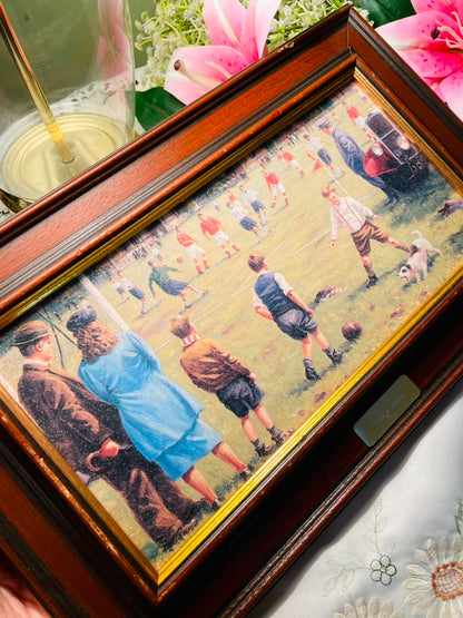 Village Match Sports Scene Framed Print Approx. 38 cm