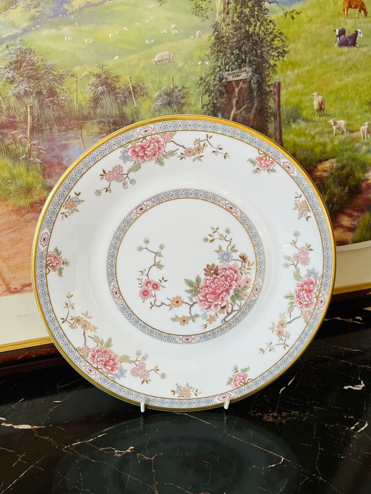 Royal Doulton Canton plate, vintage Royal Doulton dinnerware, fine bone china England, collectible Royal Doulton floral plate, rare thrift finds England, heritage European china, 1977 Royal Doulton, antique English dinner plate, luxury tableware UK, curated vintage collection