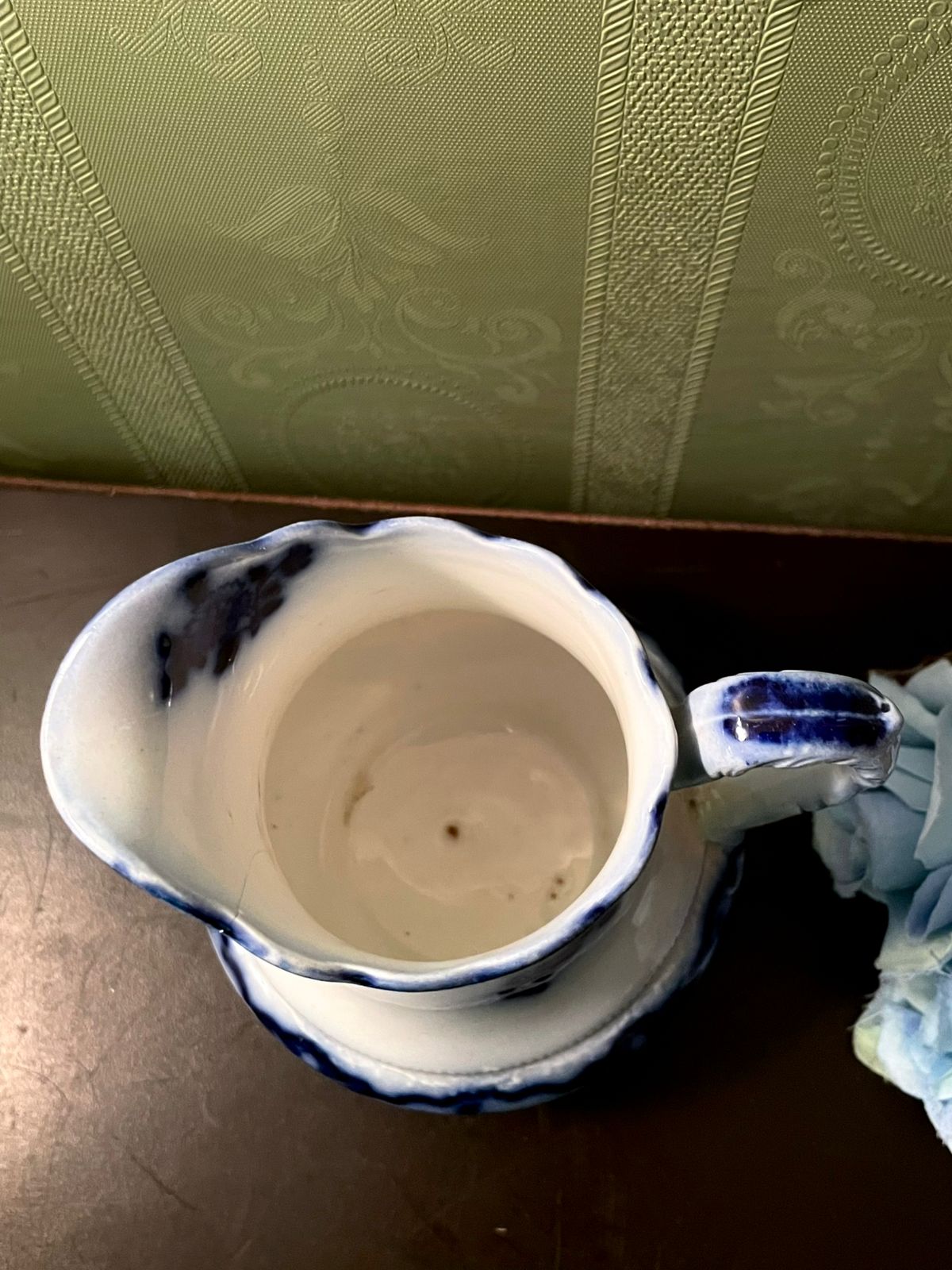 Flow Blue Ceramic Creamer Jug 5 Inch