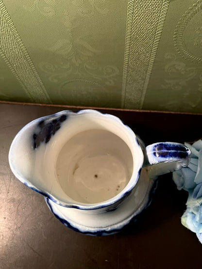 Flow Blue Ceramic Creamer Jug 5 Inch