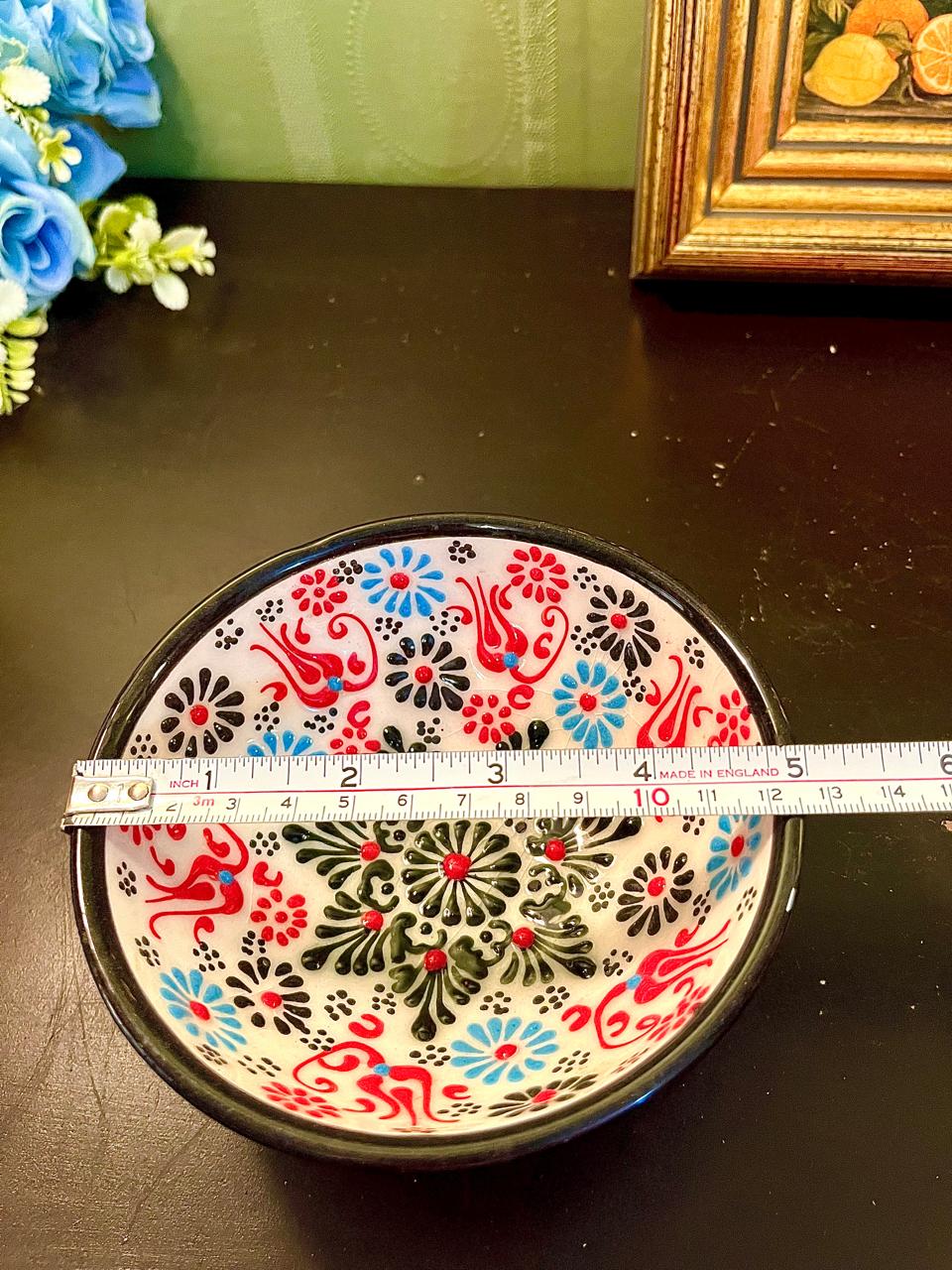 Hand-Painted Floral Ceramic Bowl – 6 Inch Decorative Serving Bowl