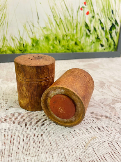 Vintage Wooden Salt & Pepper Shaker Set