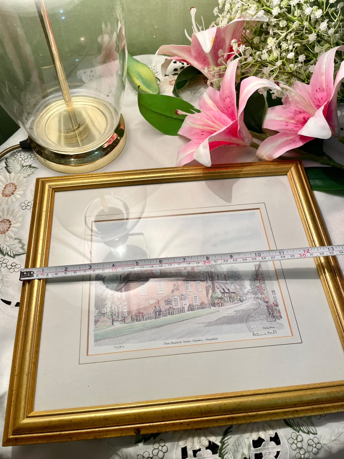 Vintage Jane Austen’s House Chawton Framed Art Water Color Painting 13 inches