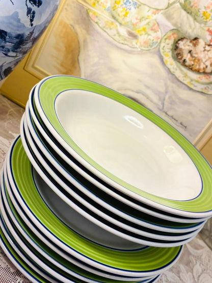 Rayware Lime Green Plates & Bowls Set — 6 Plates + 5 Deep Plates