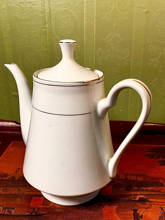 Crown Ming Fine China Coffee Pot with Gold Trim