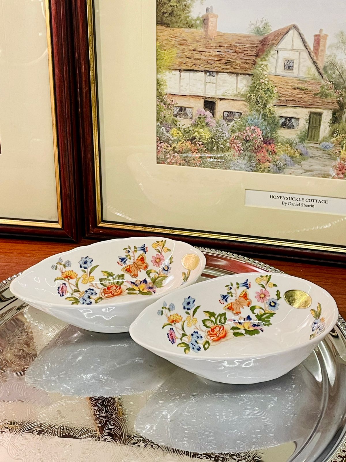 Aynsley Trinket Dish, Cottage Garden China, Egg Shaped Dish, Vintage Bone China, English Bone China, Floral Trinket Bowl, Collector China Dish, Jewellery Holder, Aynsley England