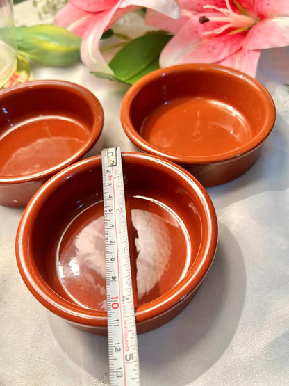 Terracotta Oven-Safe Ramekins – 3 Piece Set, 4 Inch