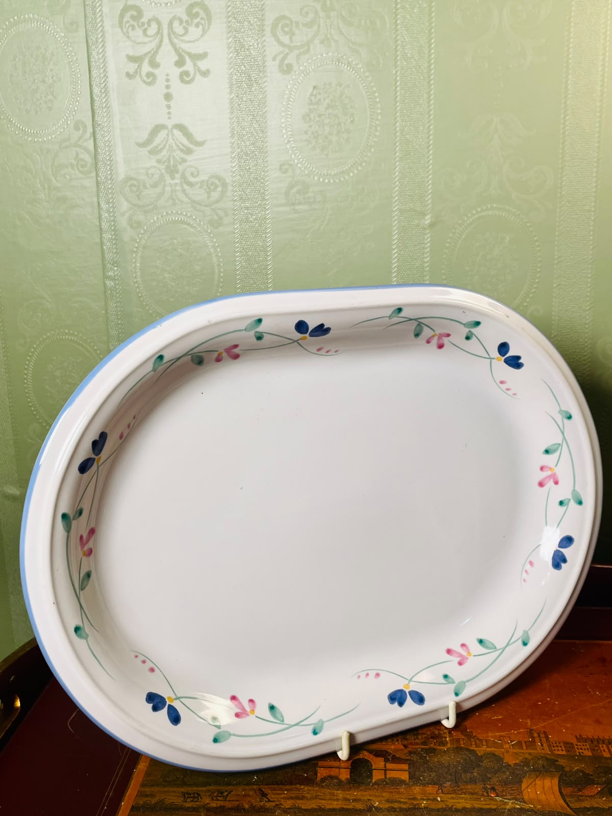 Allegro Hearthside Floral Stoneware Serving Platter 12"